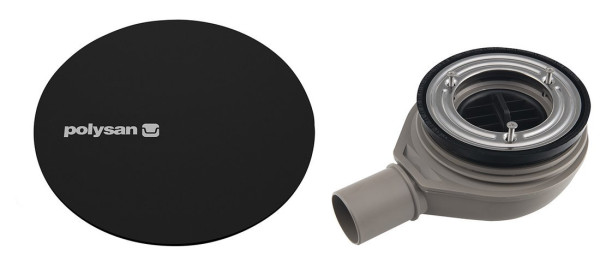 MIRAI vaničkový sifon, průměr 90mm, DN40, krytka černá mat (72730B)