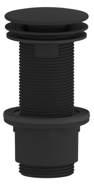 Umyvadlová výpust 5/4“, neuzavíratelná, velká zátka, 10-80mm, ABS/černá mat (CV1232B)