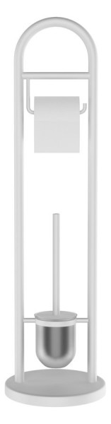 JUNDAH stojan s držákem na toaletní papír a WC štětkou, bílá (11123101)