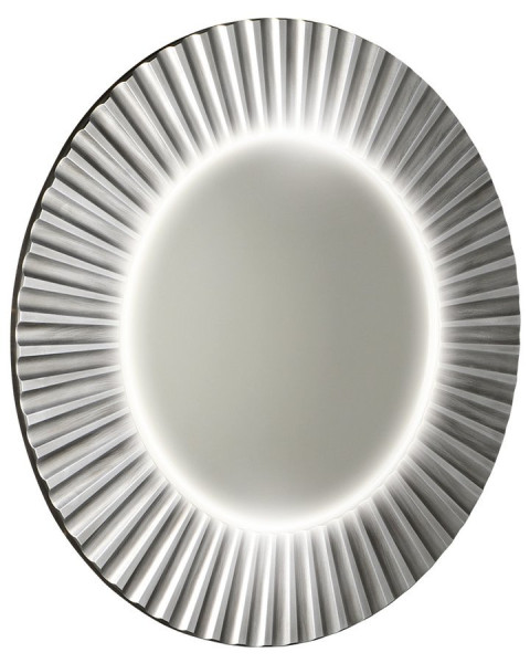 PRIDE kulaté zrcadlo s LED osvětlením v rámu ø 75cm, stříbrná (PD752)