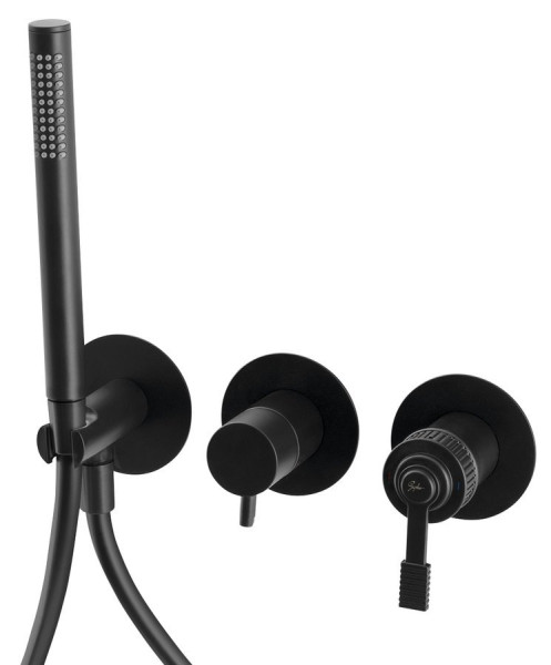 VERSI podomítková sprchová/vanová baterie s ruční sprchou, 2 výstupy, černá mat (RV052/15)