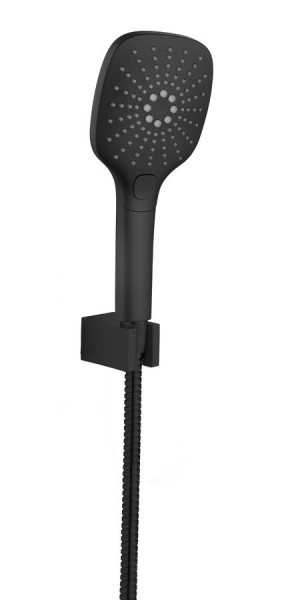 Sprchová souprava, 3 režimy sprchování, silikon trysky, pevný držák, hadice 1500mm, černá mat (1204-62B)