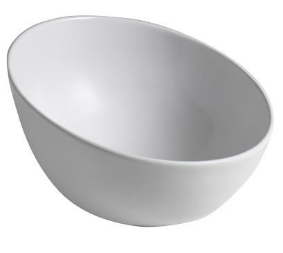 DOME OBLIQUO keramické umyvadlo na desku vysoké, Ø 44,5cm, bílá (WH031)