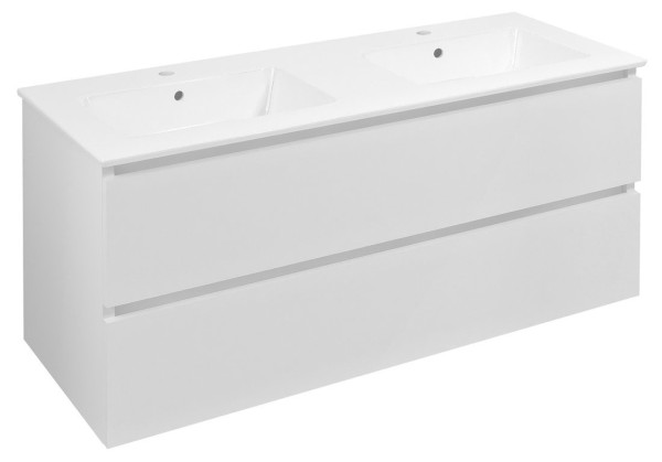 EZARA dvojumyvadlová skříňka 120x55x46cm, bílá lesk (EZ121-3030)