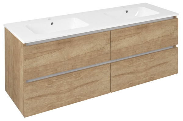 EZARA dvojumyvadlová skříňka 140x55x46cm, dub alabama (EZ141-2222) (4)