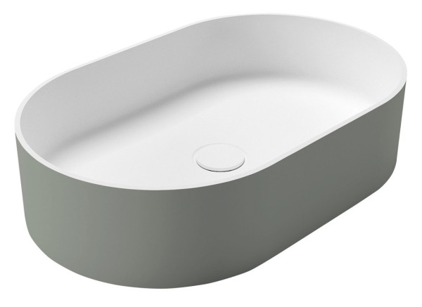 THIN umyvadlo na desku, Rockstone, 55x35cm, verde/bílá mat (WN205-44)