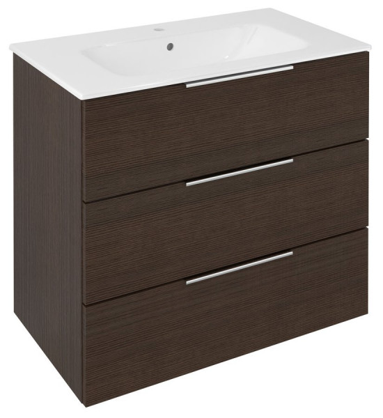 CIRASA umyvadlová skříňka 79,8x75x46cm, 3x zásuvka, borovice rustik (CR831-1616)