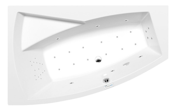 EVIA L hydromasážní vana, 160x100x47cm, Highline Hydro-Air, chrom (11611.6010) (3)