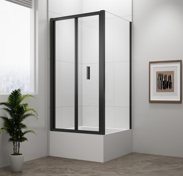 DEEP BLACK obdélníkový sprchový kout 1000x900mm L/P varianta, čiré sklo (MD1910B-02)