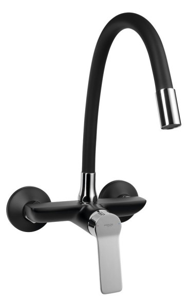 SINTRA nástěnná baterie, flexibilní ramínko, černá/chrom (SX013-70)