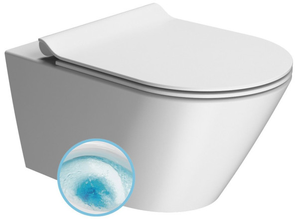 KUBE X závěsná WC mísa, GeniusFlush, 36x55cm, bílá dual-mat (941309)