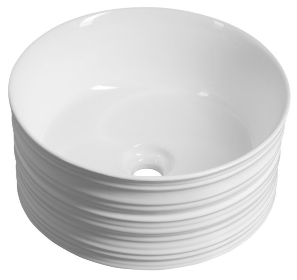 ALETTE keramické umyvadlo na desku, vysoké, Ø 41cm, bílá (AR459)