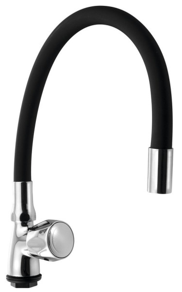 Stojánkový ventil 1/2", flexibilní ramínko, chrom/černá mat (ZY1807F)