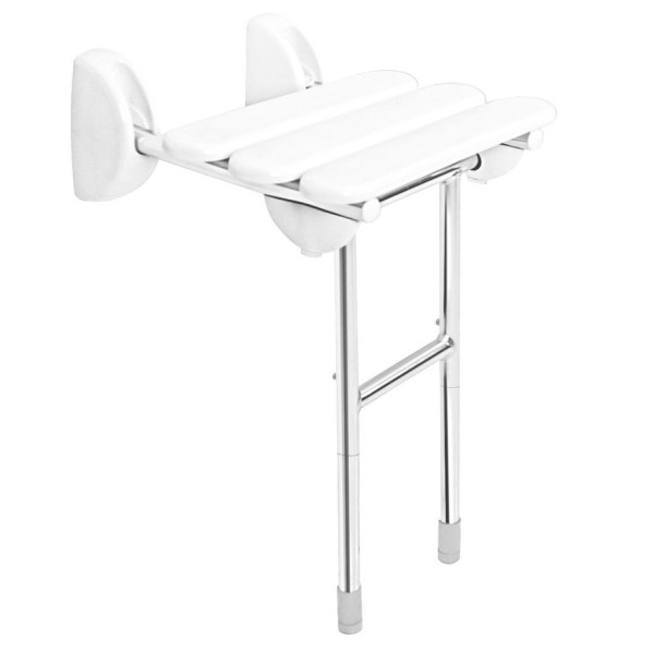 HANDICAP sklopné sedátko do sprchového koutu s podpěrou, 38x36cm, bílá (A140101-1	)