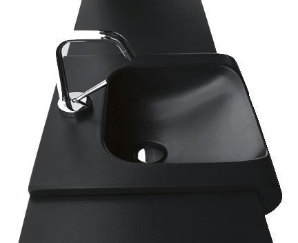 INKA keramické umyvadlo polozápustné, 60x40cm, černá mat ( 341131 ) (1)