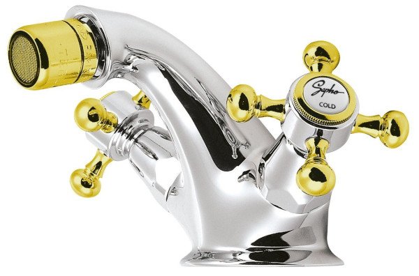 ANTEA stojánková bidetová baterie s výpustí, chrom/zlato  ( 3182 ) (13)