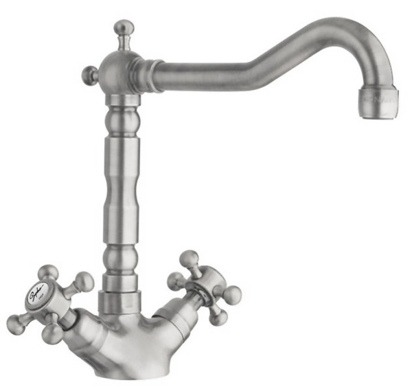 ANTEA stojánková dřezová baterie s retro hubicí, nikl (3128) (1)