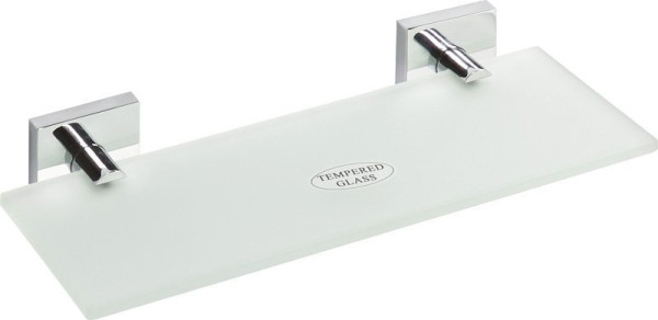 X-SQUARE polička skleněná 300x55x130mm, mléčné sklo, chrom ( 132122042 ) (1)
