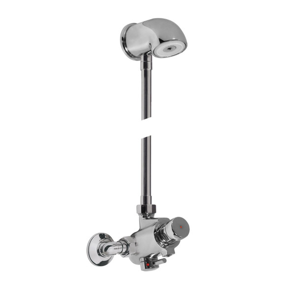 TRES směšovací sprchová souprava, baterie rozteč 150mm, s tlačným ventilem, kompletní včetně sprchové hlavice, chrom  (112163) (1)