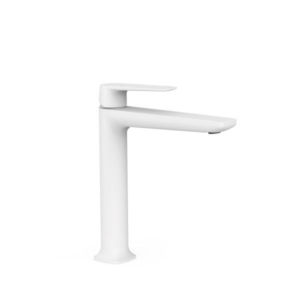 TRES LOFT umyvadlová baterie vysoká, bez odtokové soupravy, bílá mat (22220401BM) (2)