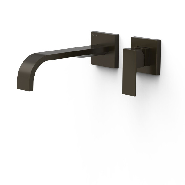 TRES CUADRO podomítková umyvadlová baterie nástěnná, ramínko 240 mm, vrchní díl, černý bronz (00630022KMB) (2)