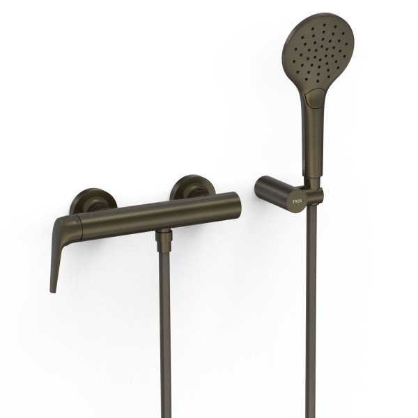 TRES FUJI sprchová baterie páková s příslušenstvím, černý bronz (28116701KMB) (2)