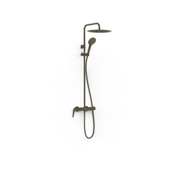 TRES FUJI sprchový set, sprchová baterie páková 150mm s hlavovou a ruční sprchou, černý bronz (28119101KMB) (3)