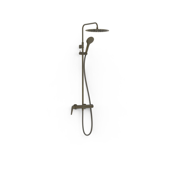 TRES FUJI teleskopický sprchový set, sprchová baterie páková 150mm s hlavovou a ruční sprchou, černý bronz (28119701KMB) (3)