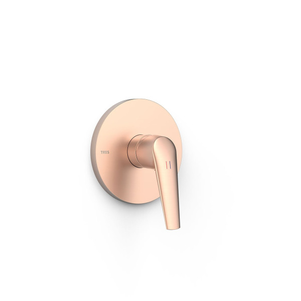 TRES FUJI pákový pohledový díl k podomítkovému tělesu Rapid-Box, 1-cestný, růžové zlato mat (28127810OPM) (2)