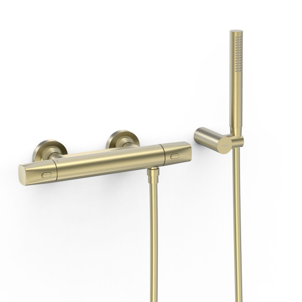 TRES termostatická sprchová baterie nástěnná 150mm, s příslušenstvím, černý bronz (19016449KMB) (2)