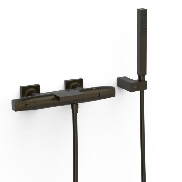 TRES termostatická vanová baterie nástěnná 150mm, s příslušenstvím, černý bronz (19017489KMB) (2)