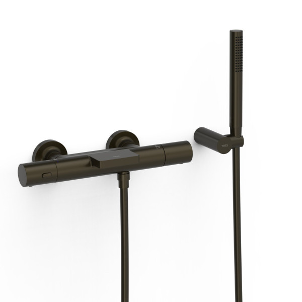 TRES termostatická vanová baterie nástěnná 150mm, s příslušenstvím, černý bronz (19017428KMB) (2)
