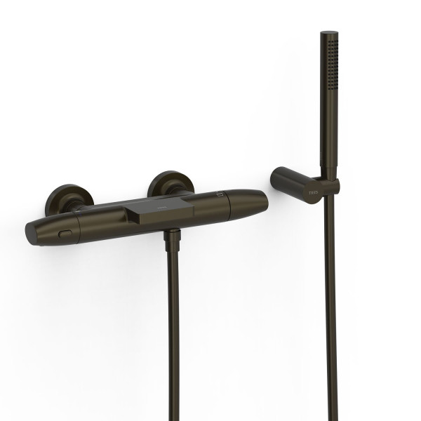 TRES termostatická vanová baterie nástěnná 150mm, s příslušenstvím, černý bronz (19017479KMB) (2)