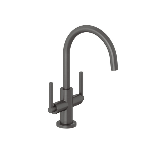 KLUDI NOVA FONTE Puristic umyvadlová baterie, s odtokovou soupravou, kartáčovaný gunmetal (20118N215) (2)