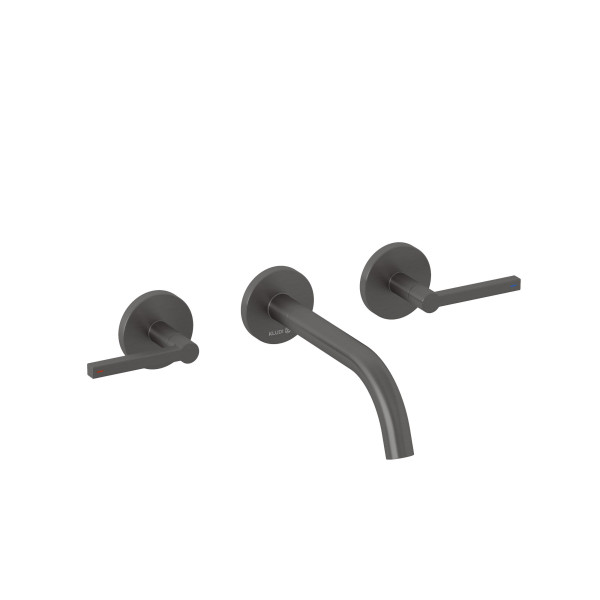 KLUDI NOVA FONTE Puristic umyvadlová nástěnná baterie, ramínko 180 mm, kompletní sada vrchní i podomítková část, kartáčovaný gunmetal (20144N215) (2)