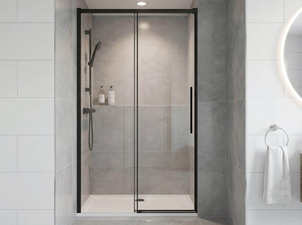 LUXOR BLACK sprchové dveře 1100mm, čiré sklo (GU1211B) (1)
