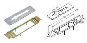 KLUDI MONTÁŽNÍ DESKA  pro vanové 3-otvorové baterie  ( 7614946-00 ) (1)