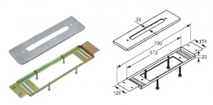 KLUDI MONTÁŽNÍ DESKA  pro vanové 4-otvorové baterie  ( 7614846-00 ) (1)