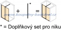 HÜPPE Xtensa pure s nástěnnou lištou doplňkový set pro niku, ZHOTOVENÍ NA MÍRU,  stříbrná pololesklá ( XT0480069 )