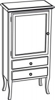 RETRO skříňka 60x120x38cm, buk, levá ( 1709 )