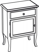 RETRO skříňka 60x80x38cm, starobílá, levá ( 1714 )