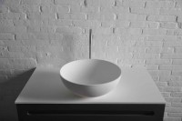 THIN umyvadlo na desku, Rockstone Ø 39 cm, bílá mat ( WN185 )