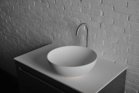 THIN umyvadlo na desku, Rockstone Ø 39 cm, bílá mat ( WN185 )