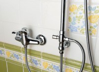 VANITY sprchový sloup s připojením vody na baterii, retro, chrom ( SET061 )