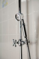 VANITY sprchový sloup s připojením vody na baterii, retro, chrom ( SET061 )