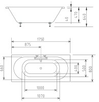 VIVA B 175 obdélníková vana  175x80x47cm, bílá ( 88119 )