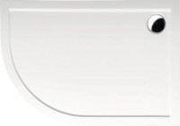 RENA R sprchová vanička z litého mramoru, čtvrtkruh 100x80x4cm, R550, pravá, bílá ( 76511 )