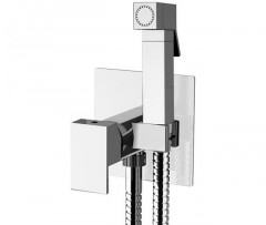 Podomítková baterie s bidetovou sprškou, hranatá, chrom (1103-08)
