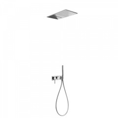 TRES set pákové podomítkové baterie 3V včetně podomítkového tělesa, 3-cestný, s hlavovou sprchou s kaskádou , chrom (21027301)