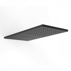 TRES hlavová sprcha s kaskádou a sprchovým deštěm 280x550mm, nástěnná, matná černá barva (29990301NM)